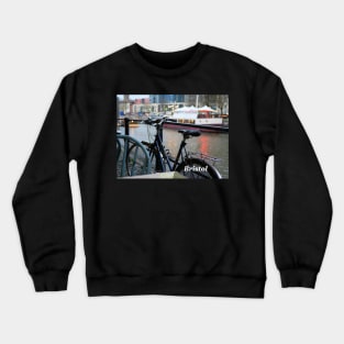 Cycle at Bristol Harbour England UK Crewneck Sweatshirt